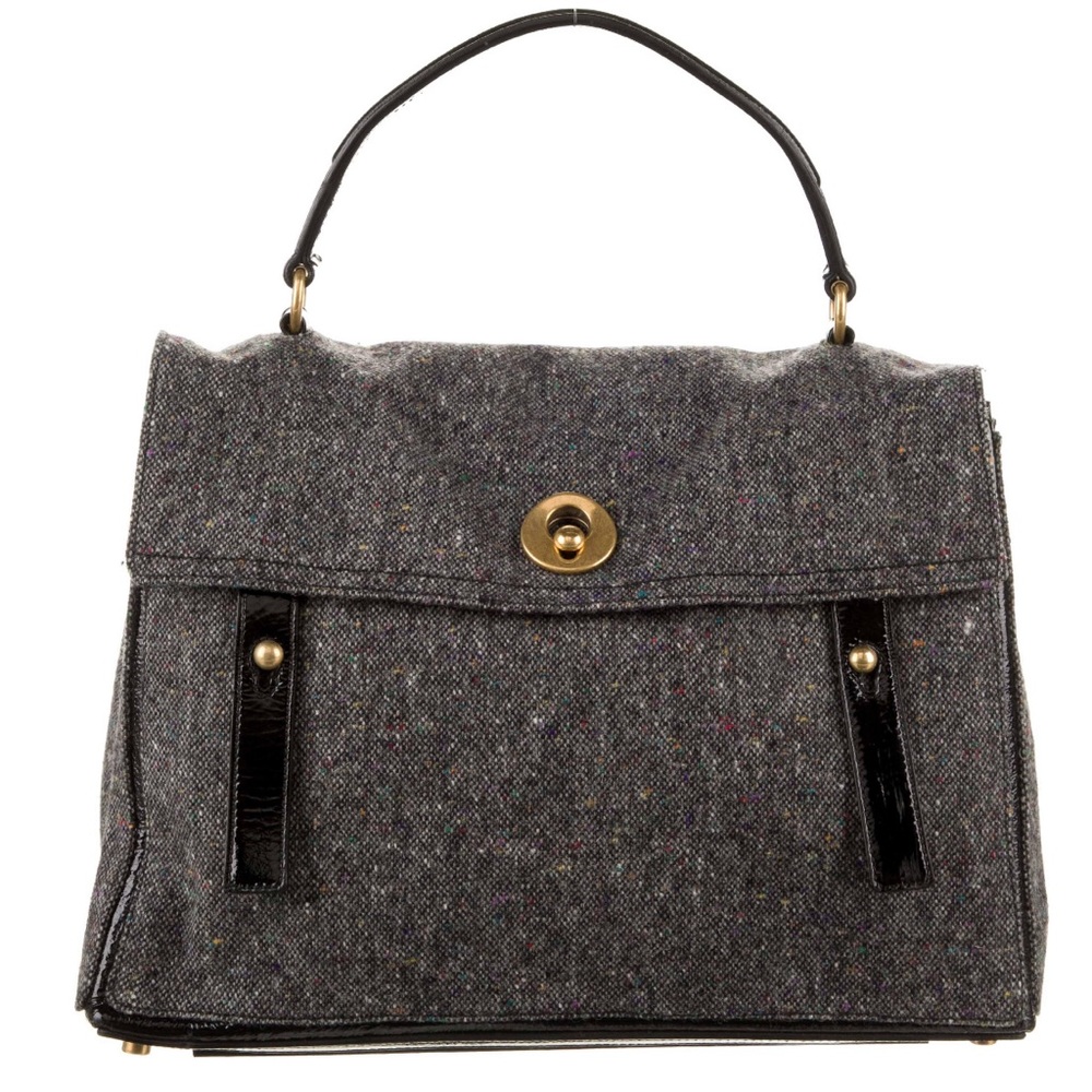 ‼️SOLD‼️ YVES SAINT LAURENT Muse 2 - Gray Wool Tweed Satchel Top Handle Bag